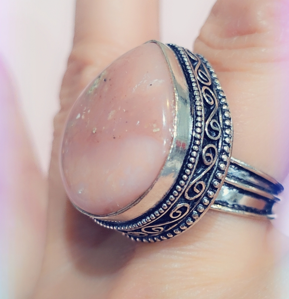 Pink Opal Gemstone Ring